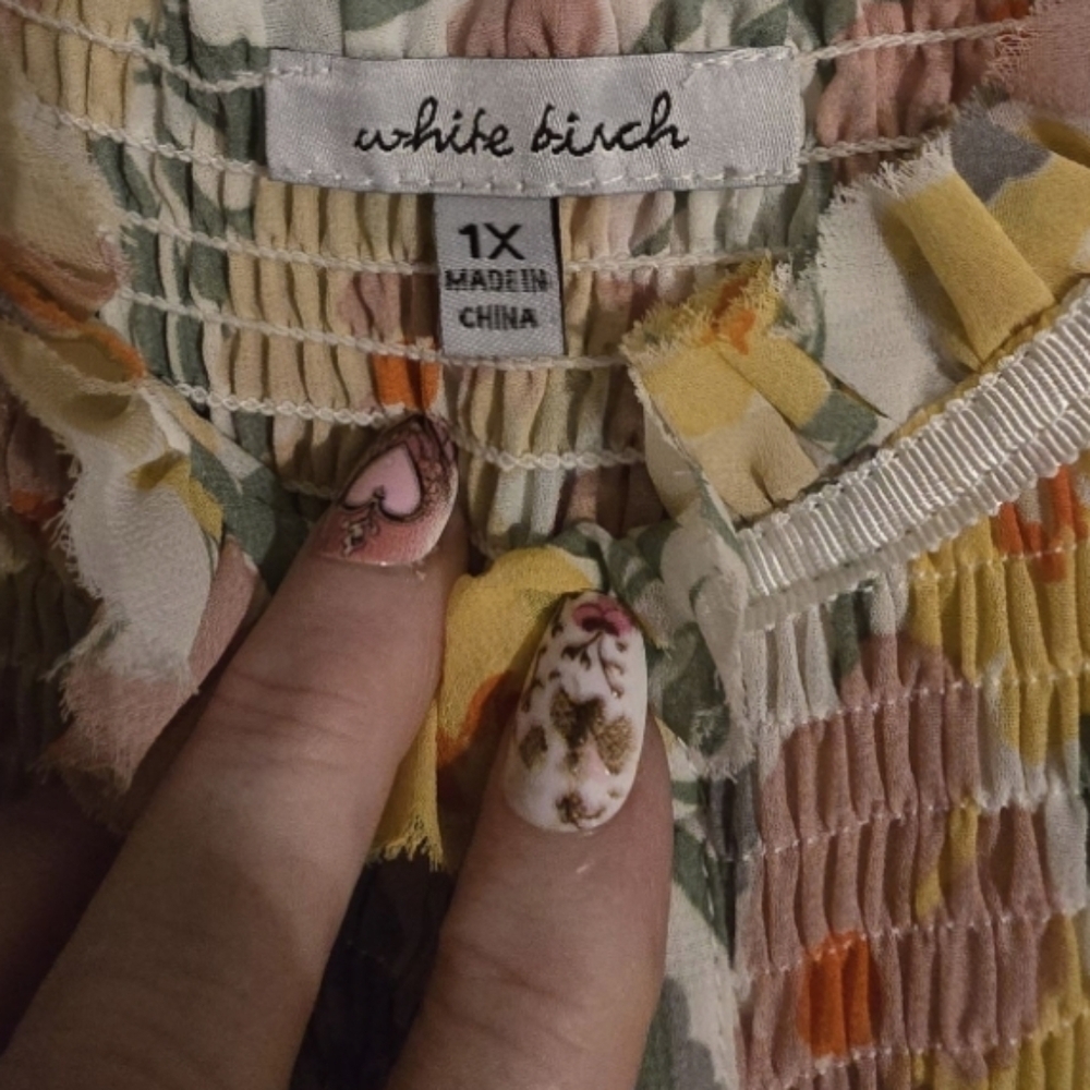 White Birch Pastel Floral Button Down Maxi Dress Size 1X NWOT - Picture 7 of 9